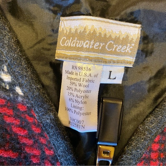 Coldwater Creek Wool Blend V Neck Lined Mixed Pattern Vest Women’s Large - Picture 9 of 9